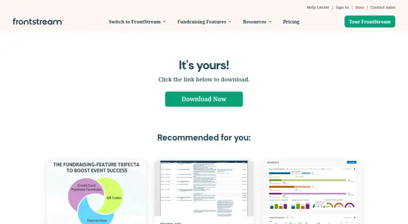 The FrontStream Matching Gifts homepage