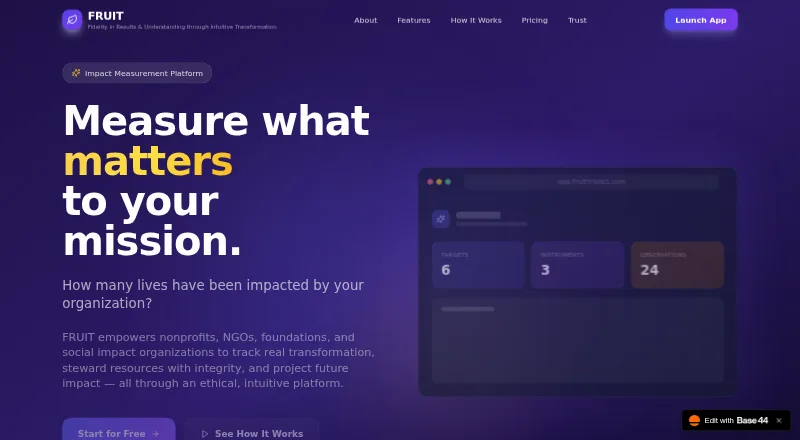 The FRUIT Impact homepage