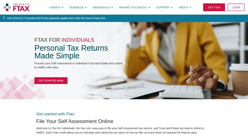 The Ftax for Individuals homepage