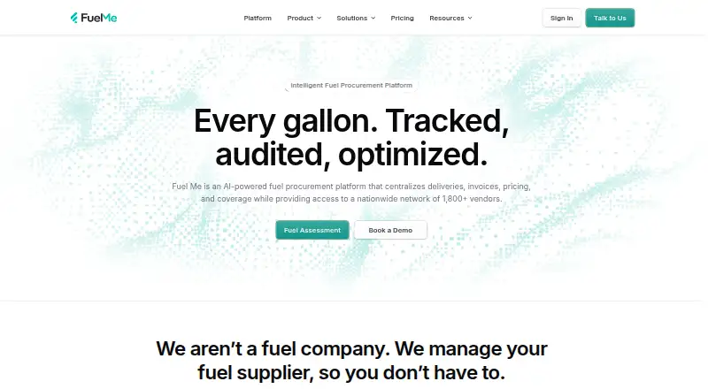 The Fuel Me homepage