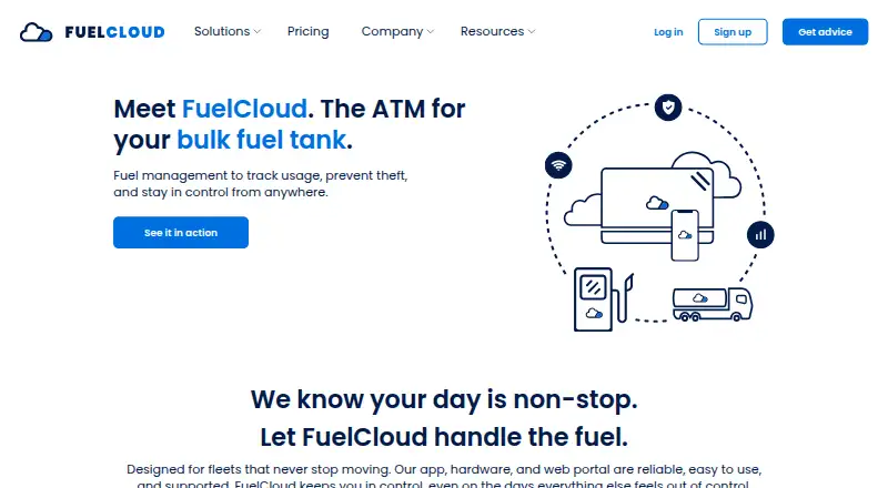 The FuelCloud homepage