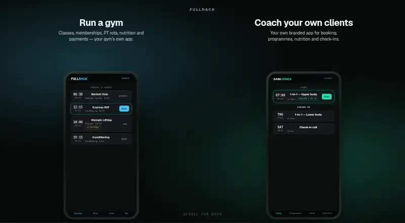 The Fullrack homepage
