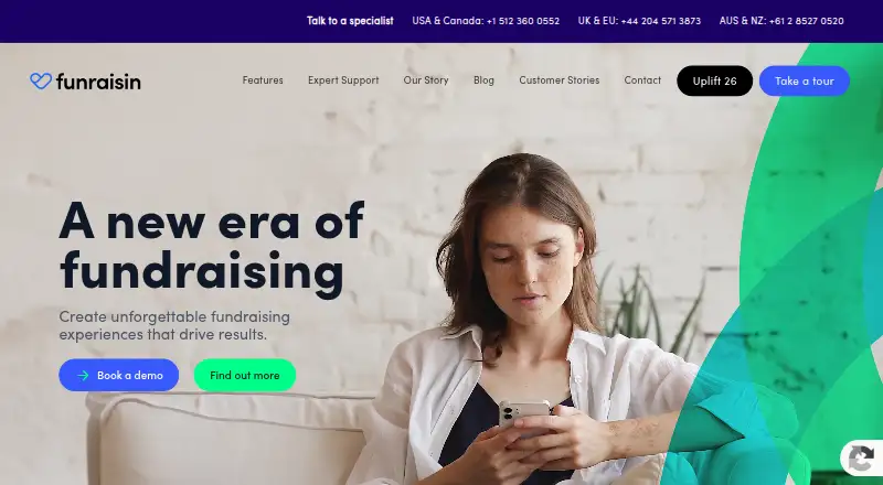 The Funraisin homepage