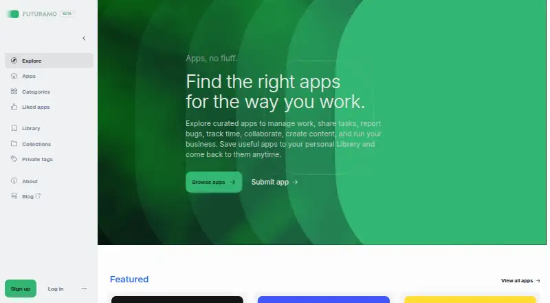 The Futuramo Icons homepage