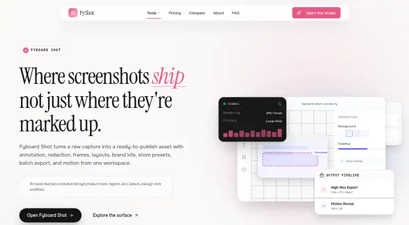The FyShot homepage