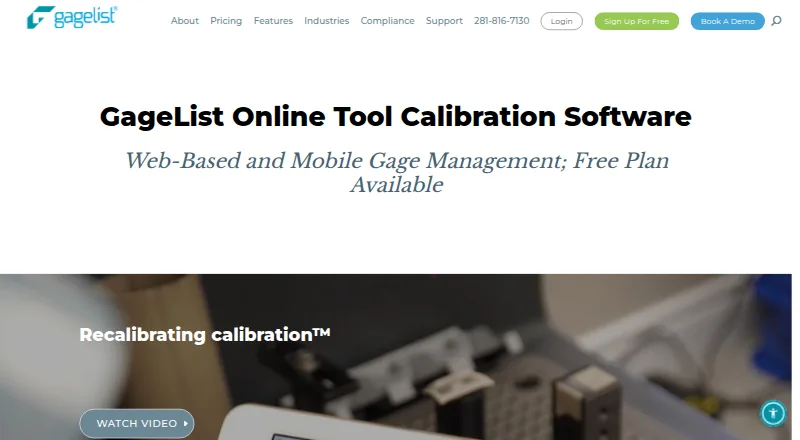 The GageList homepage