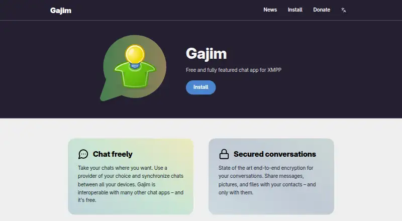 The Gajim homepage