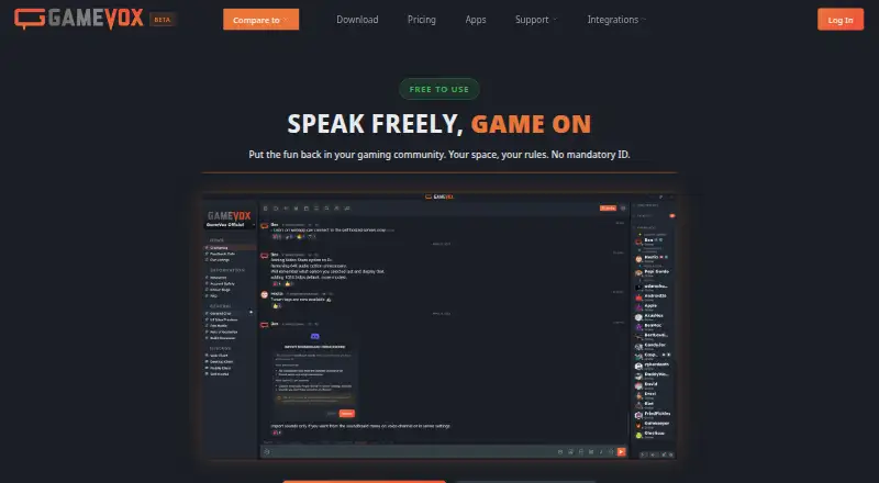 The GameVox homepage