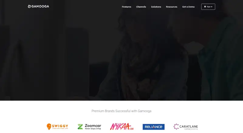 The Gamooga homepage