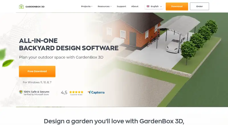 The GardenBox 3D homepage