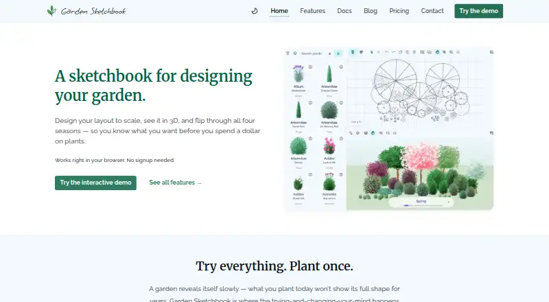 The Garden Sketchbook homepage