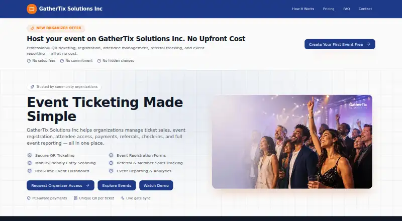 The GatherTix homepage