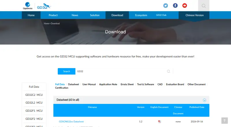 The GD32 Embedded Builder homepage