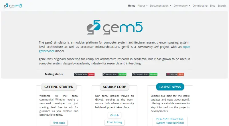 The gem5 homepage