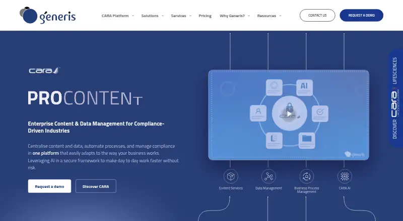 The Generis CARA homepage