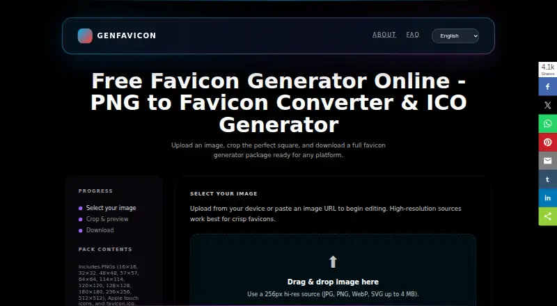 The Genfavicon homepage