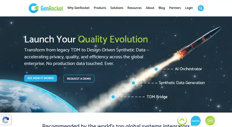 The GenRocket homepage