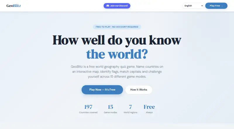 The GeoBlitz homepage