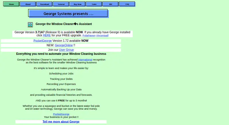 The George the Window Cleaner’s Assistant homepage
