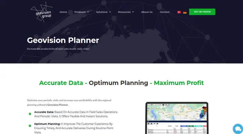 The Geovision Planner homepage