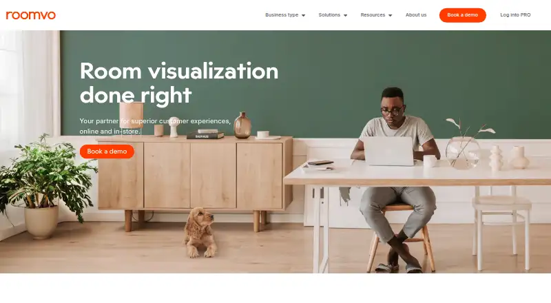 The Roomvo homepage