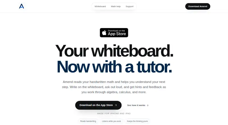 The Amend homepage