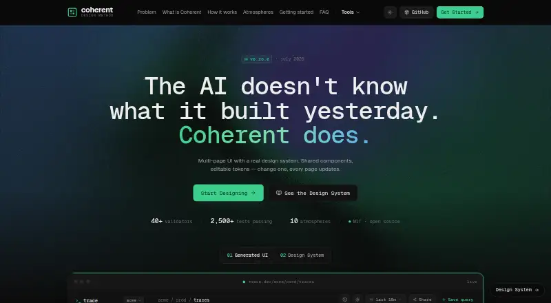 The Coherent homepage