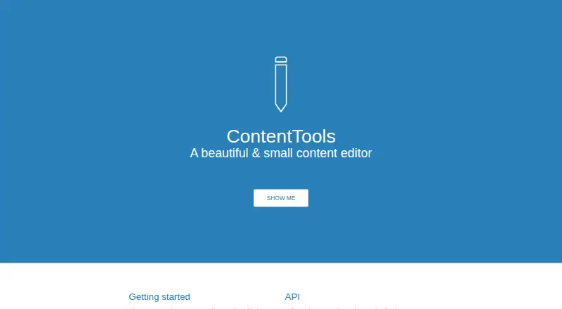 The ContentTools homepage