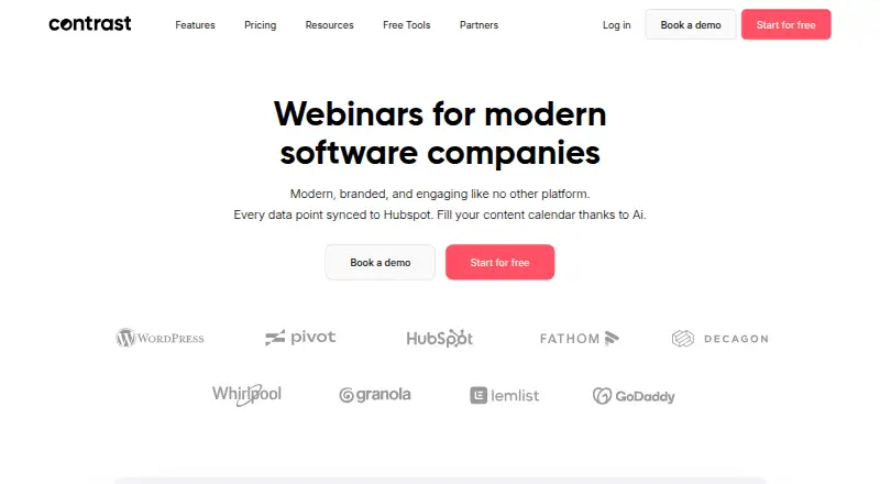 The Contrast homepage