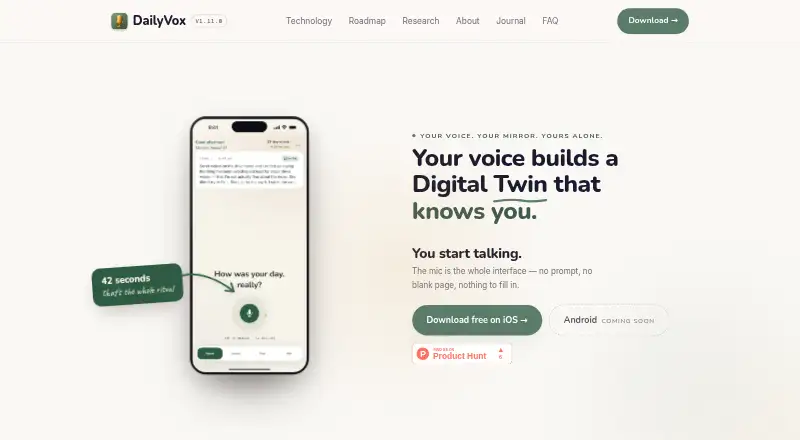 The DailyVox homepage