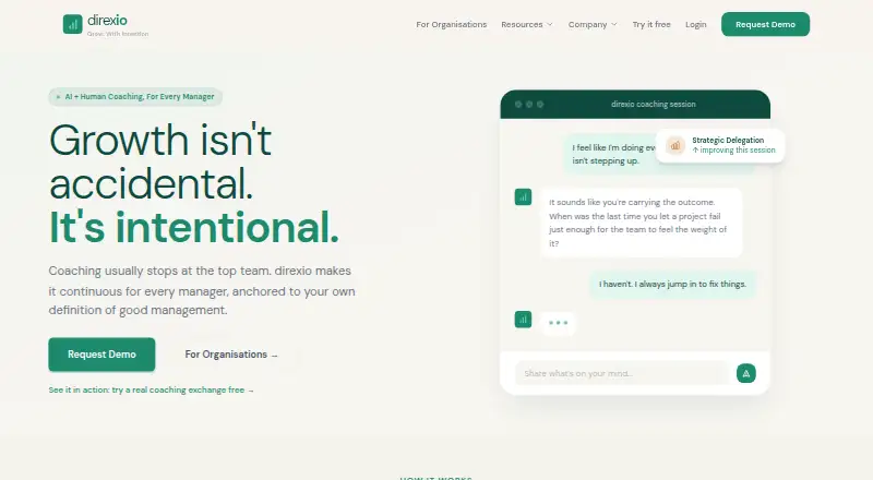 The direxio homepage