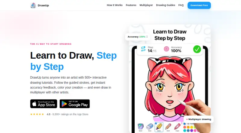 The DrawUp homepage