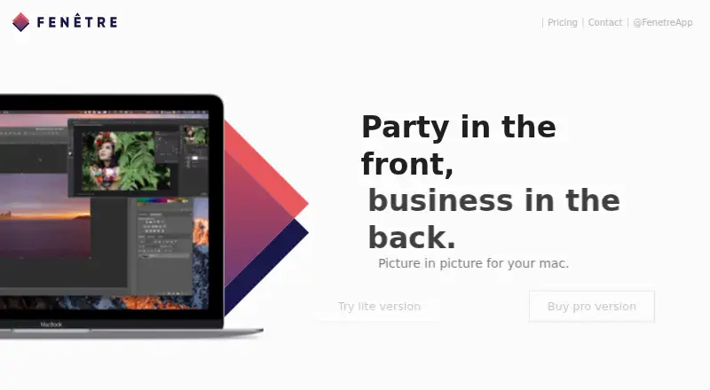 The Fenêtre homepage