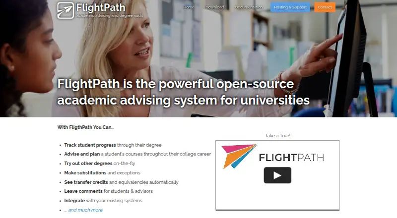 The FlightPath homepage