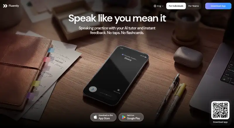 The Fluently homepage