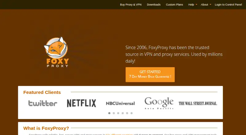 The FoxyProxy homepage