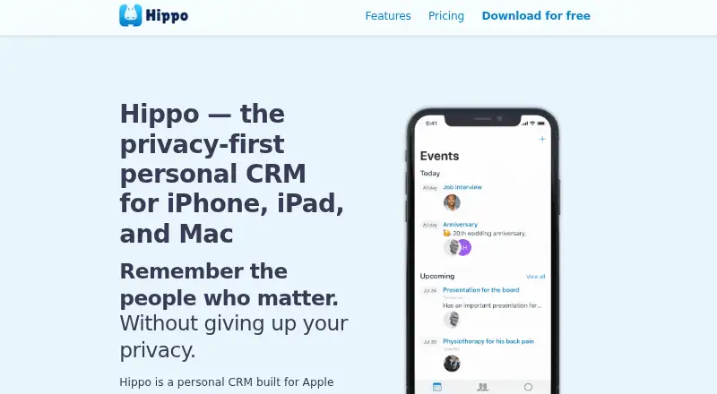The Hippo homepage