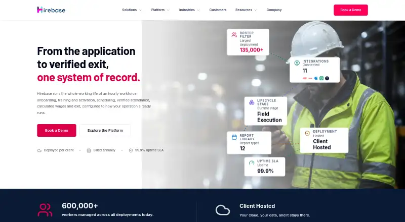 The Hirebase homepage