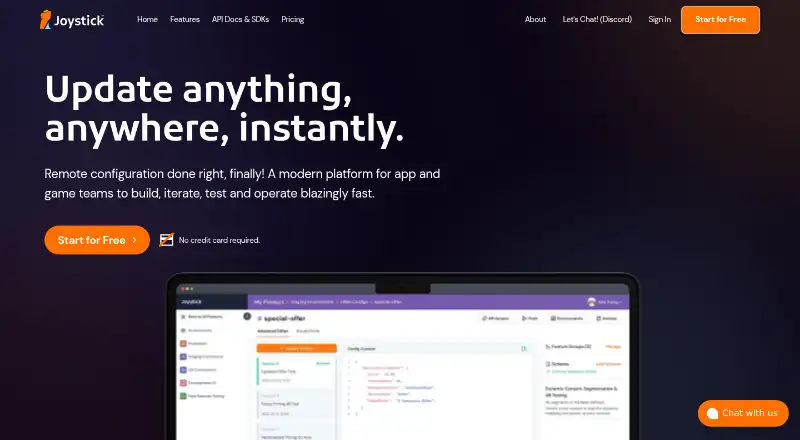 The Joystick homepage