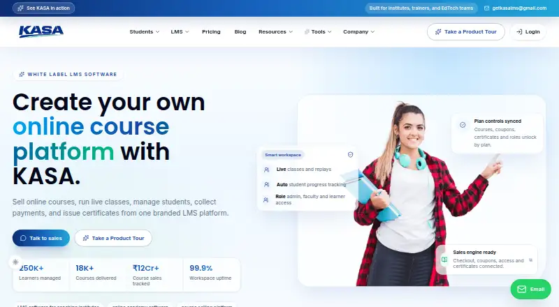 The KASA homepage