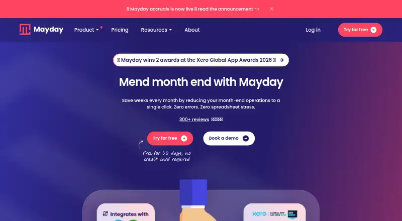 The Mayday homepage