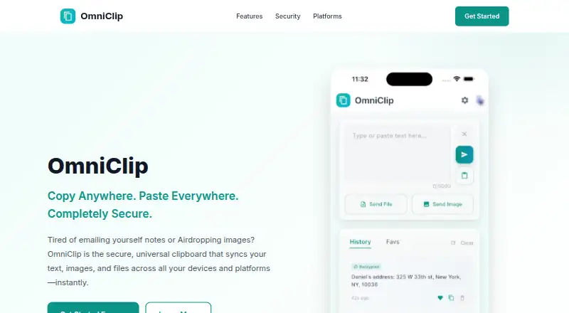 The OmniClip homepage