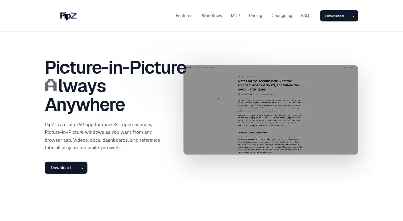 The PipZ homepage
