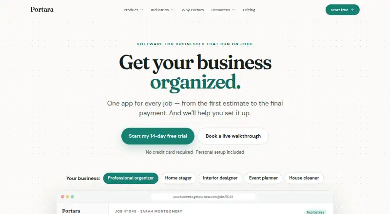The Portara homepage