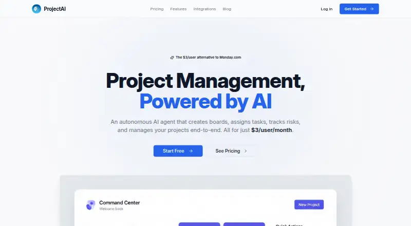 The ProjectAI homepage