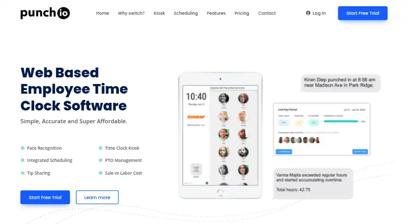 The Punch:io homepage