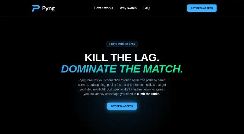 The Pyng homepage
