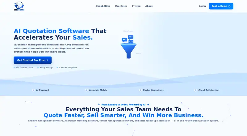 The GetQuotra homepage