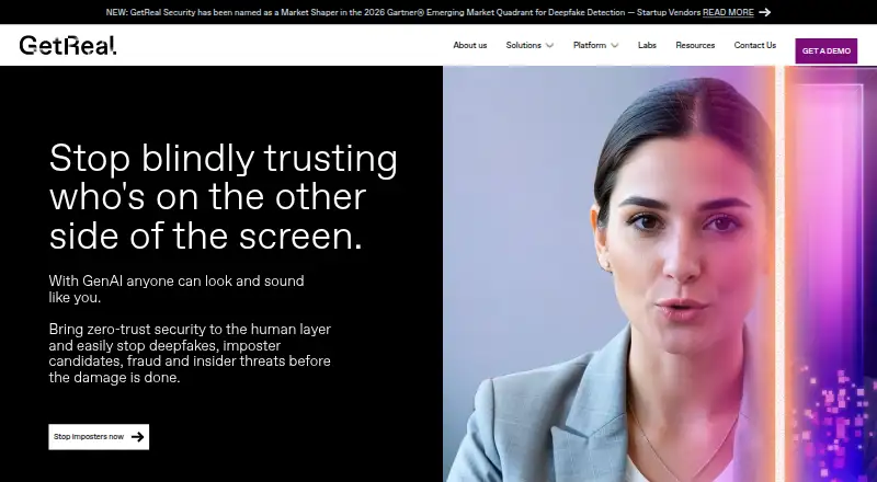 The GetReal Security homepage