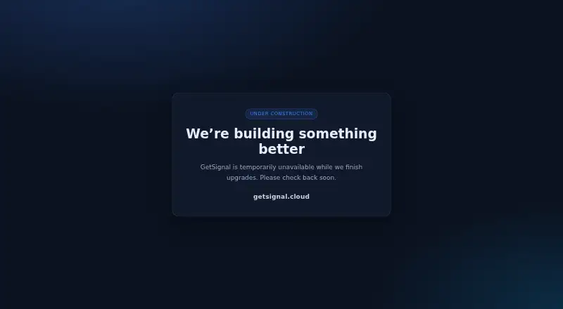 The GetSignal homepage